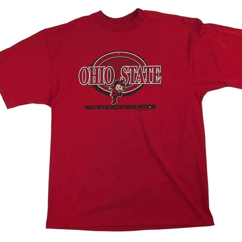 Vintage 90s Ohio State Buckeyes Football University Red Shirt Size XL